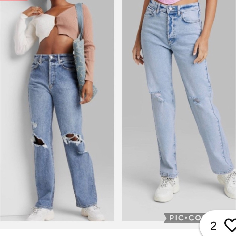 Super High-Rise Straight Distressed Jeans. Wild Fable